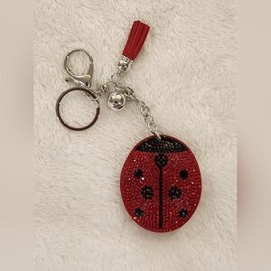 Red Ladybug Keychain with Tassel Bag Charm